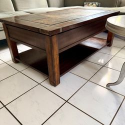 Wooden Coffee Table + End Table