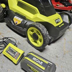 RYOBI 40V HP BRUSHLESS 21-IN LANW MOWER LIKE BATTERY AND CHARGER NEW