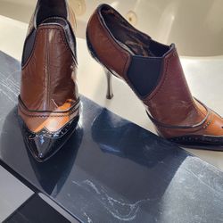 Dolce&Gabbana Pump Hills Closed Dress Shoes Sz 38/us 7.5-8 Brown/black
