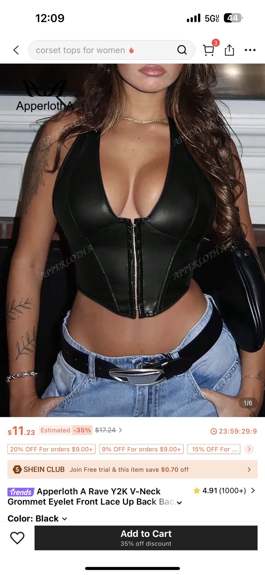Black Leather Corset