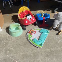 Young Toddler Swings Rocker and Play mat