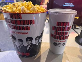 BTS POPCORN BUCKET AND CUP BUNDLE