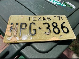1971 Texas Plates