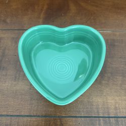 Genuine Fiesta Heart Ramekin / Small Candy Dish 7 oz 4.5” Meadow Green