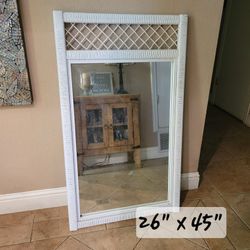 Wall Mirror. Good Quality,  Heavy. Wicker Frame.