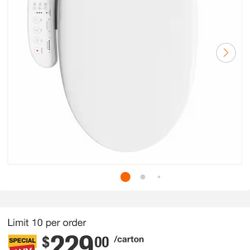 HR-204B Electric Heated Bidet Seat for Elongated Toilet with Contemporary Lid in. White