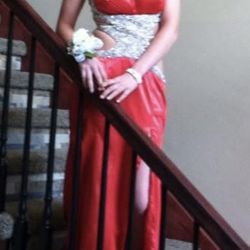 Red Strappy Prom Dress