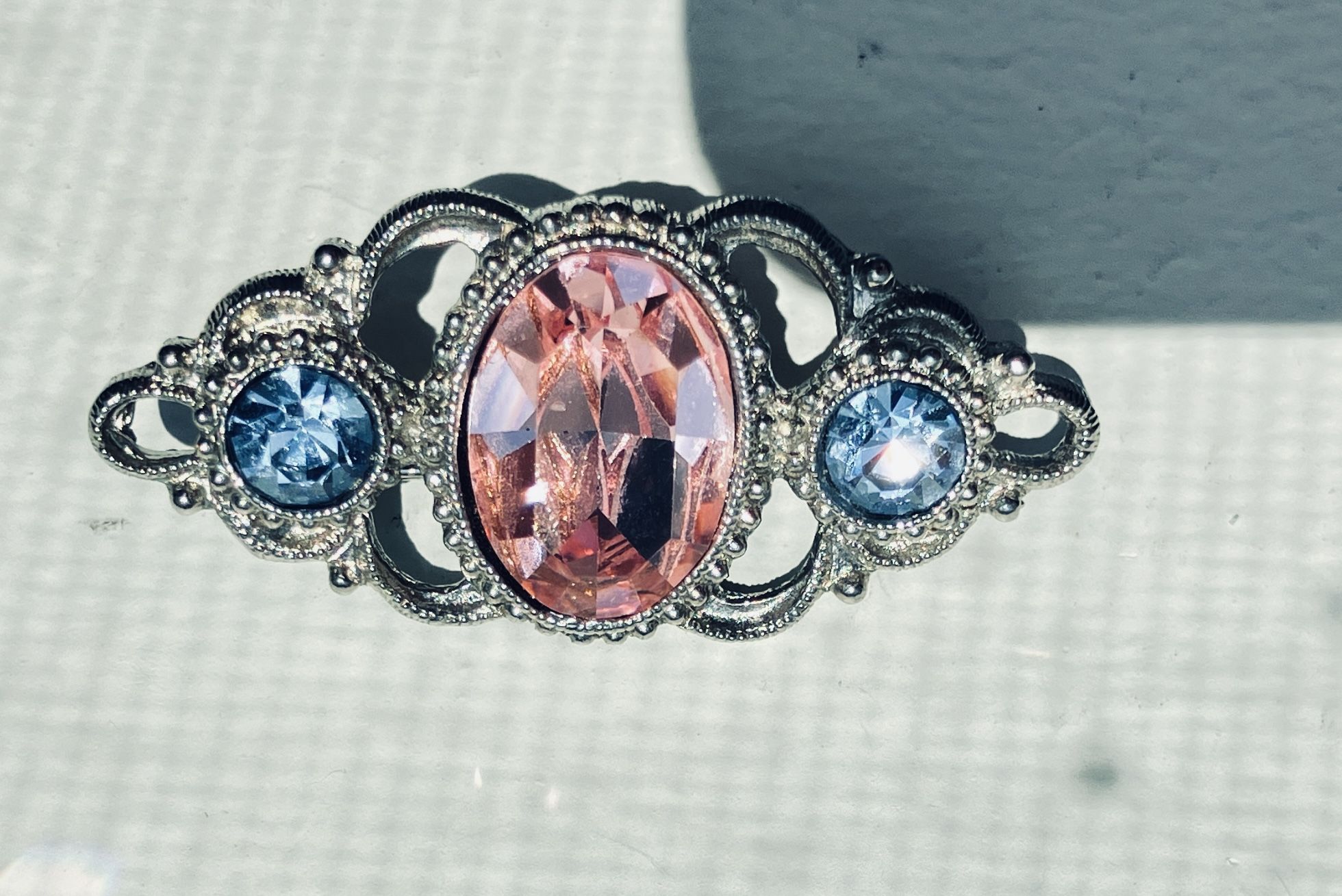 Pink and blue rhinestone brooch jewellery