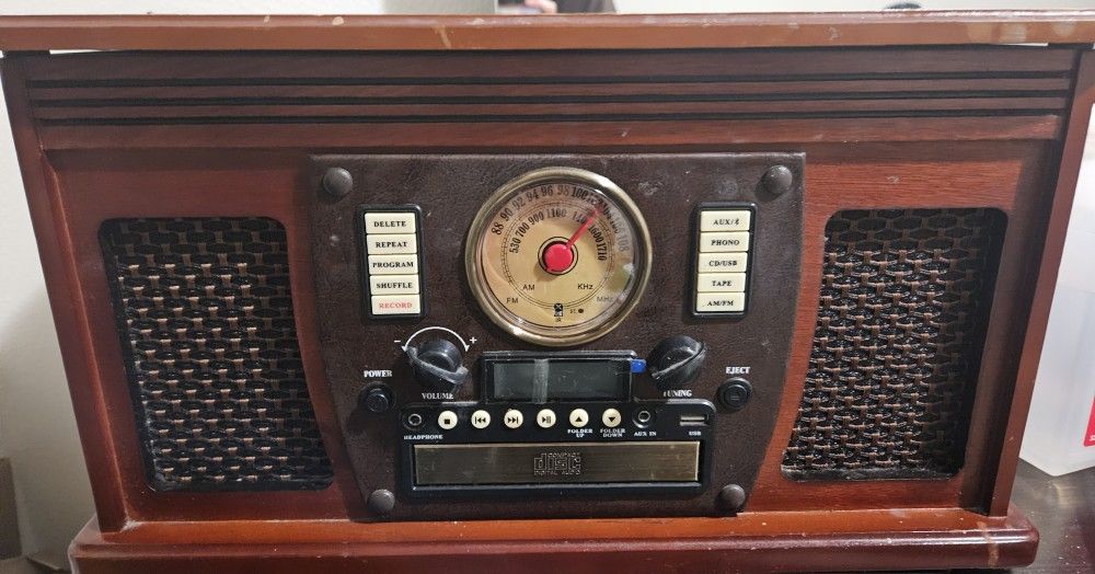 Victrola 8-in-1 Bluetooth Record Player & Multimedia Center