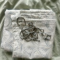 Shower Curtain and Metal Hooks