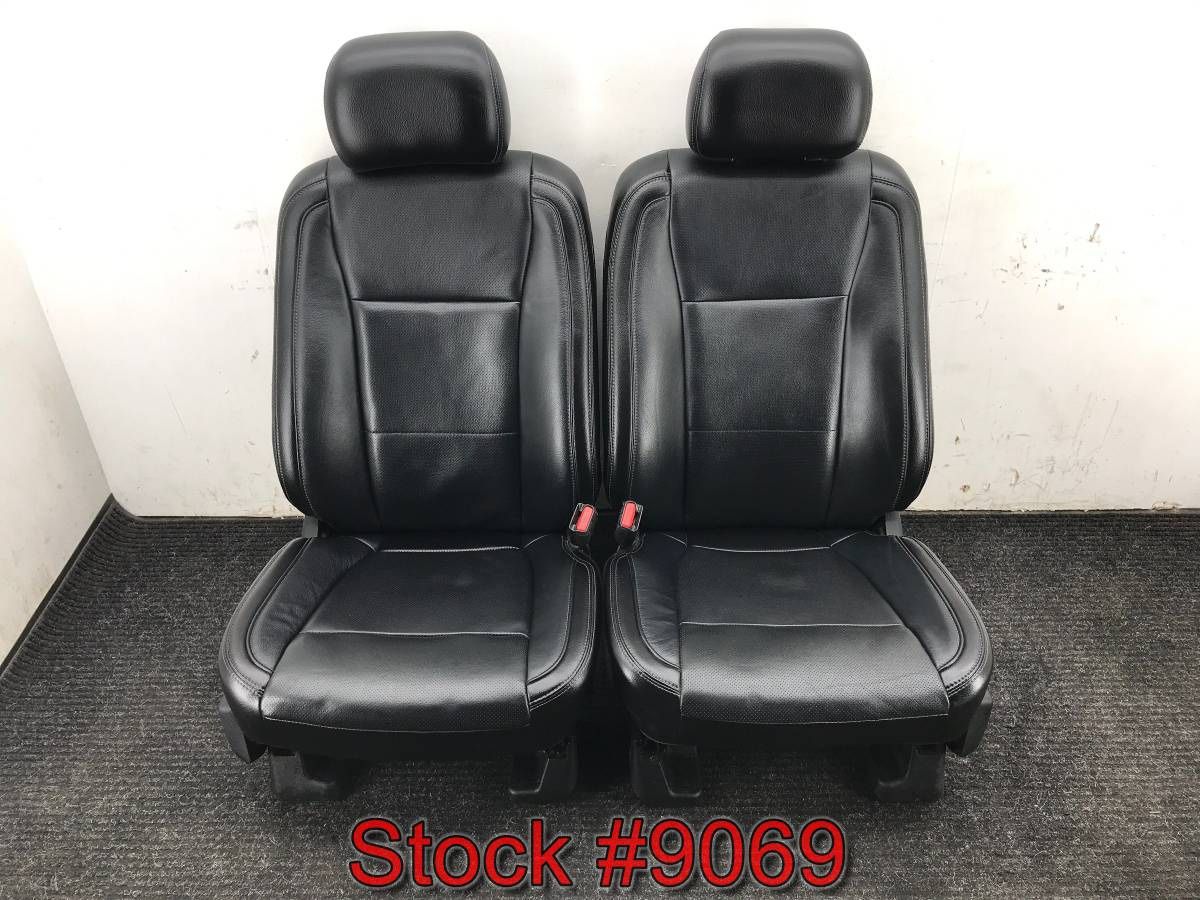 Black Leather Power, Heated And Cooled Front Bucket Seats For A 2017 For F150 Stock #9069