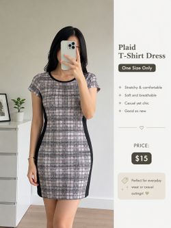 Plaid mini dress.