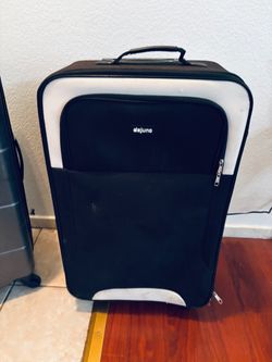 Dejuno Black & Gray Rolling Suitcase – Large Travel Luggage