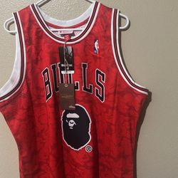 Bape Bulls Mitchell And Ness Jersey Brand New 