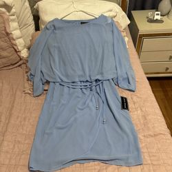 Jessica Howard Blue Chiffon Dress Size 12 Or Large , New Whit Tags 