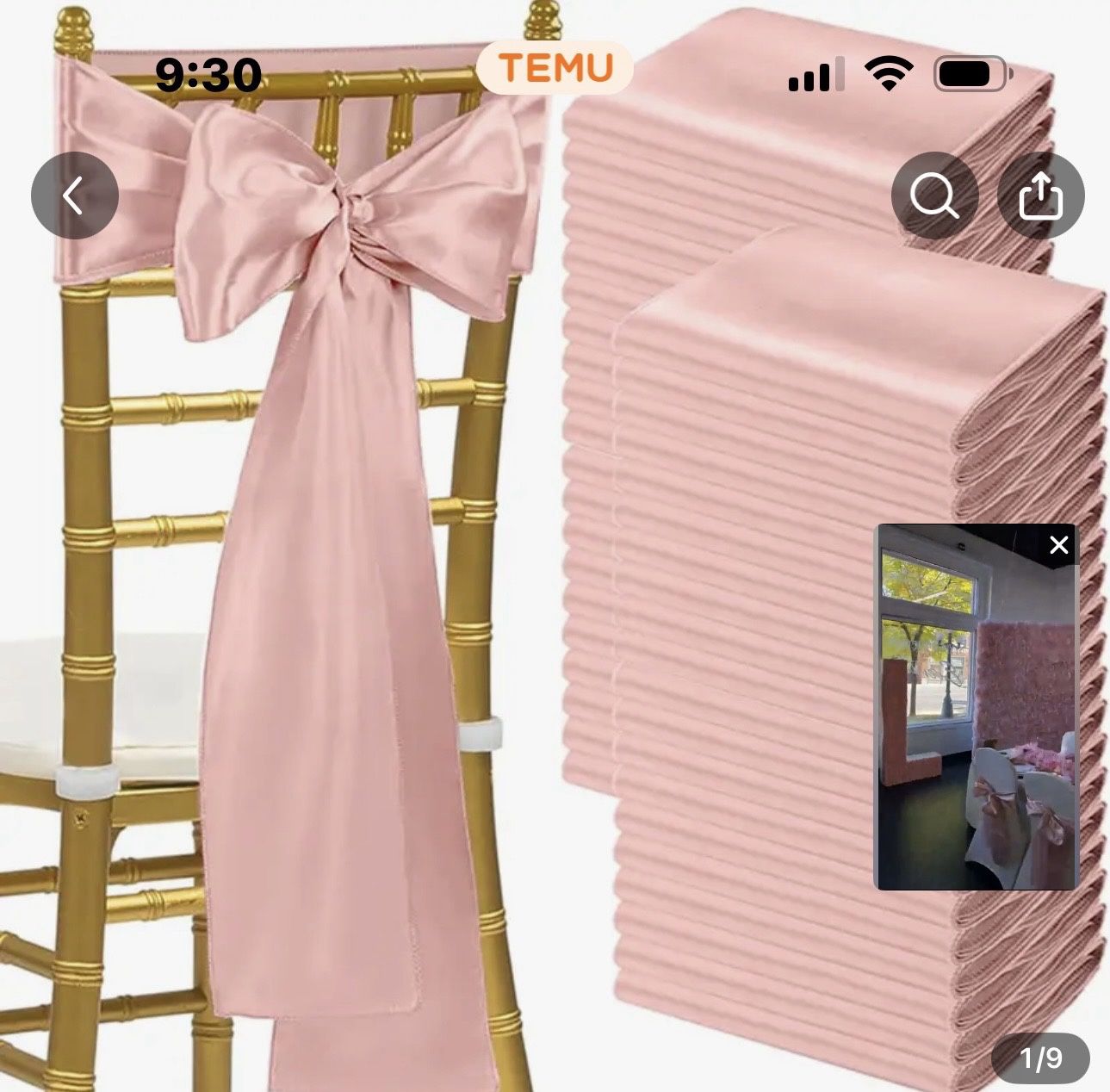 Set Of 100 Rose Gold Elastic Sash Bows