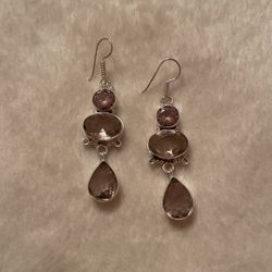 Pink  Kunzite Earrings 