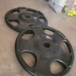 Hampton Olympic Weight Plates (2x45Lbs) for $120 Firm (Walnut 91789)