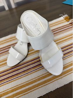 Calvin Klein White Slide Heel