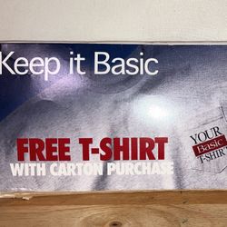 Your Basic Shirt Basic Cigarettes Promo Pocket T-Shirt Size XL Gray Vintage 90s