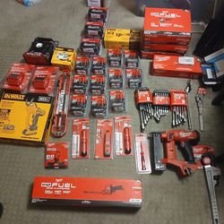 Milwaukee and Dewalt tools & batteries