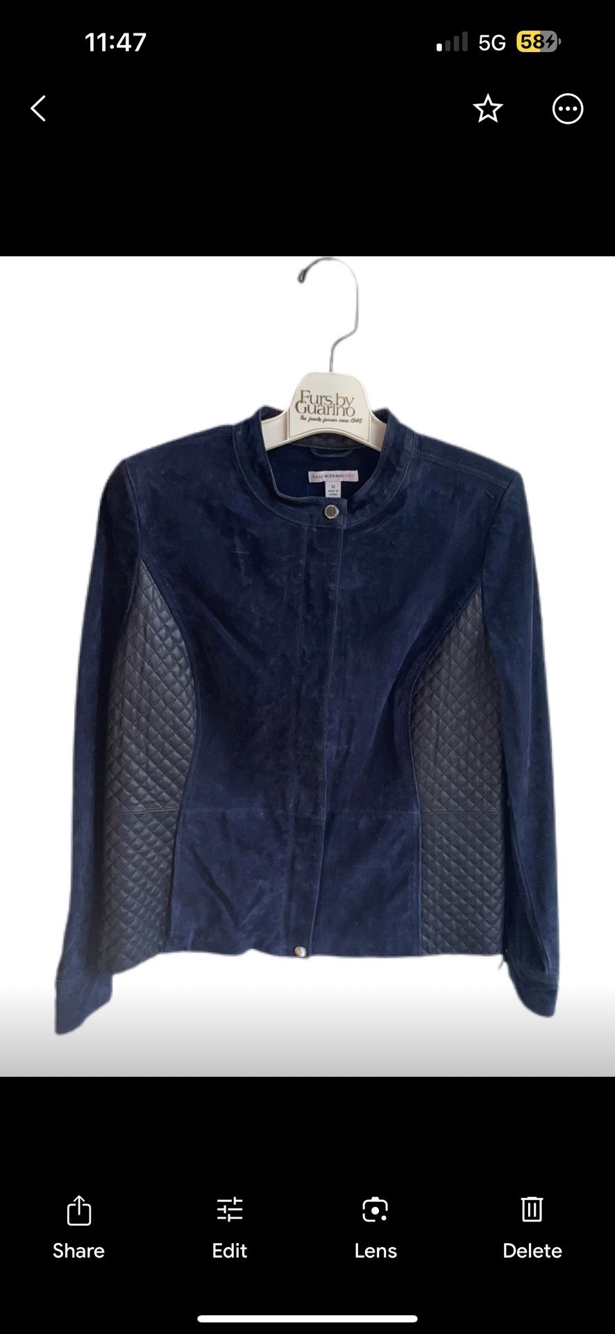 ISAAC MIZRAHI suede leather jacket