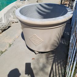 3 Huge And Heavy Cement Pots For Sale!!