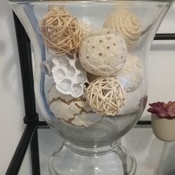 Large Glass Vase....10" Tall... Opening 8.5"..$20.00