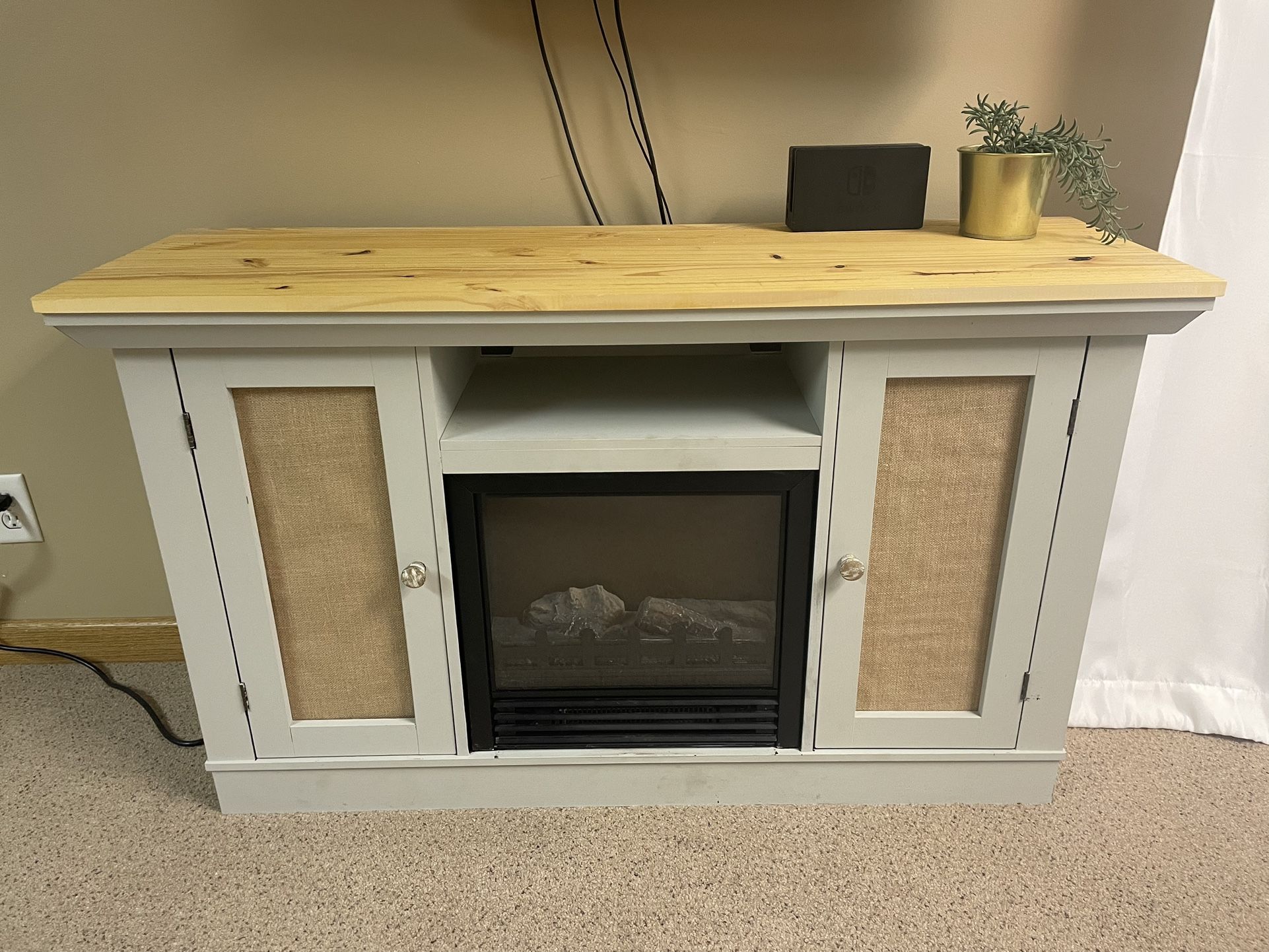 Electric Fireplace Console Table 