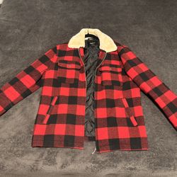 Forever 21 Red & Black Plaid Jacket (Men’s Medium)