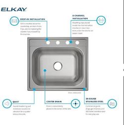 Elkay Stainless Steel Drop-In Kitchen Sink