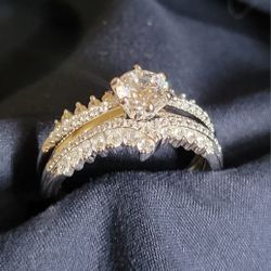 New 925 Sterling Silver Bridal Ring Set – Size 11 