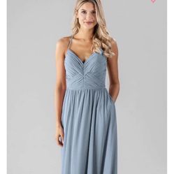 altered slate blue caitlin size 2 bridesmaid dress