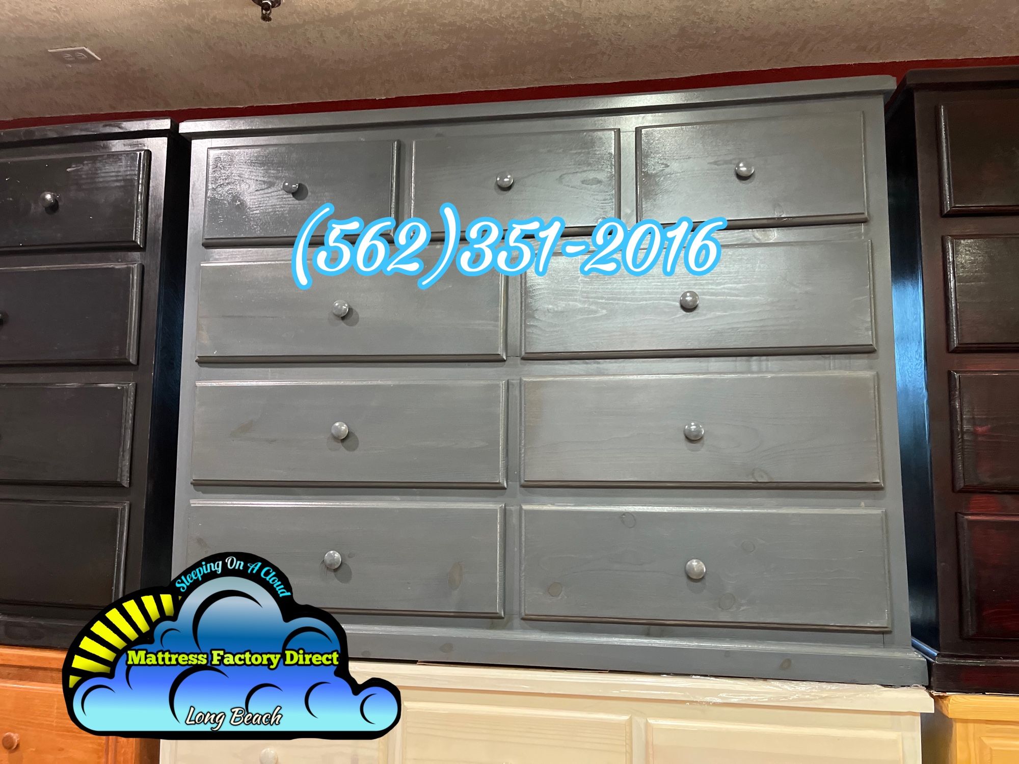Nine Drawer Grey Pinewood Dresser Cajonera Comoda Nueva