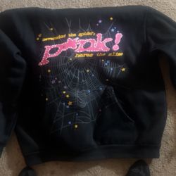 Spider Hoodie Pink Black 