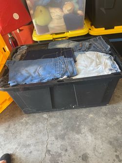 Bin full of jeans/shorts