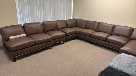 Real leather sectional sofa