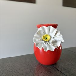 Anthropologie White Poppy Vase