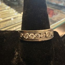 14KT Men’s Wedding Band W/ Natural Diamonds 42245-2