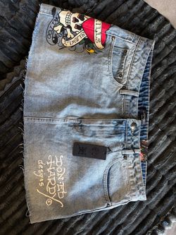 Ed hardy denim skirt