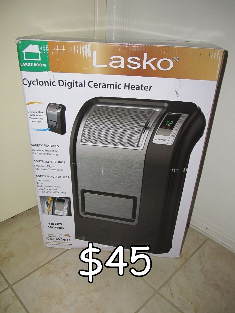 Lasko Cyclonic Digital Ceramic Heater - Open Box - $45