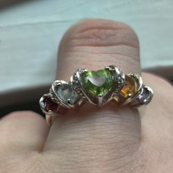 Multi-Gemstones SS Chakra Ring