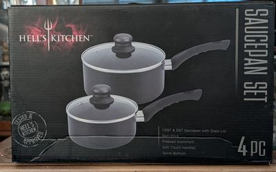 Hell's Kitchen 4 Pc Saucepan Set - Brand New