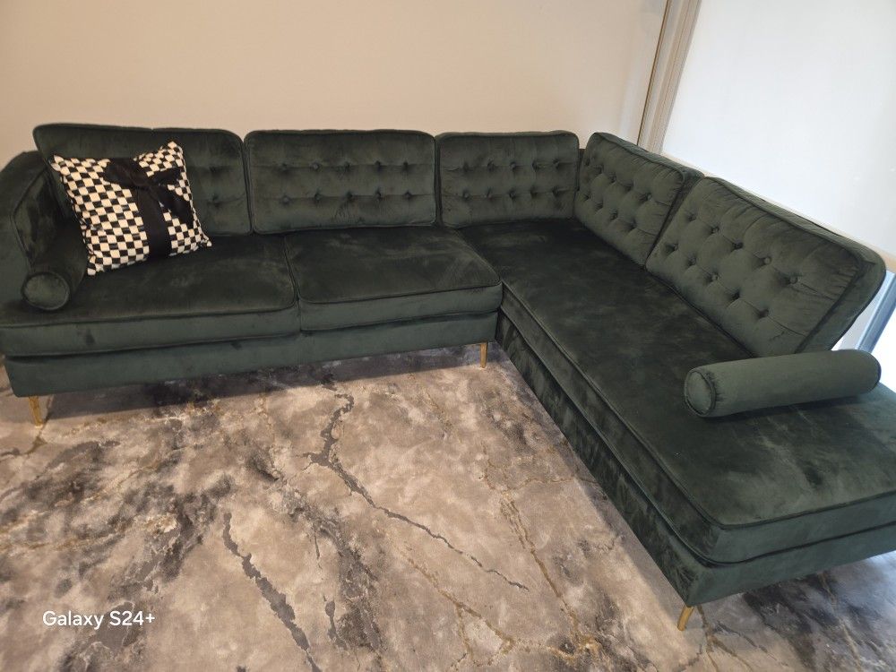 Velvet Green Sofa