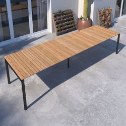 BRAND NEW Rectangular Extendable Outdoor Dining Table | Aluminum with Solid Teak | All-Weather | Ideal Furniture for Outdoor | Delivery Available