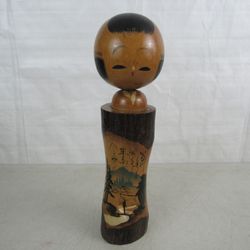 Japanese Kokeshi Hand Crafted Vintage Wooden Doll 14" Tall


