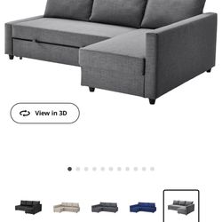 Ikea Sleeper sectional,3 seat w/storage, Skiftebo dark gray