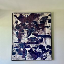 Large Abstract Skull Painting 