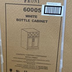 White Cabinet With Built-in Wine Rack 