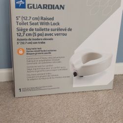NEW PRICE S15.00! Medline Guardian 5" Raised Toilet Seat w/Lock
